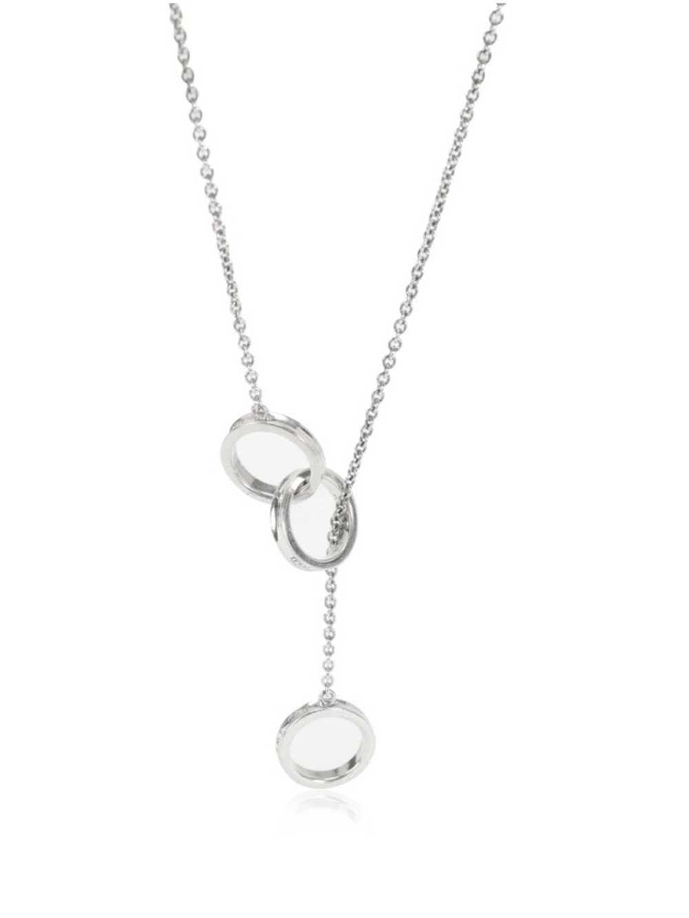 Vintage Tiffany & Co. 1837 Interlocking Circles Lariat Necklace Sterling Silver - Picture 9 of 11